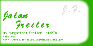 jolan freiler business card